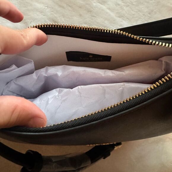 Madison Saffiano Leather Crescent Shoulder Bag - Picture 11 of 12